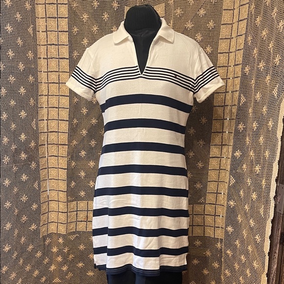 Tommy Hilfiger Striped Polo Collar Dress size L - Picture 1 of 5